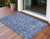 2' X 3' Denim Blue and Gray Floral Medallion Washable Non Skid Indoor Outdoor Area Rug
