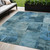 5' X 8' Blue And Ivory Abstract Washable Indoor Outdoor Area Rug - Blue, Ivory