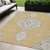 5' X 8' Gold Gray And Ivory Oriental Washable Indoor Outdoor Area Rug