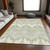 5' X 8' Artichoke Green And Beige Ikat Washable Indoor Outdoor Area Rug