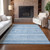 5' X 8' Sky Blue And Ivory Southwestern Washable Indoor Outdoor Area Rug
