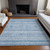 5' X 8' Sky Blue And Ivory Southwestern Washable Indoor Outdoor Area Rug