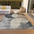 3' X 5' Pewter Brown And Charcoal Geometric Washable Indoor Outdoor Area Rug