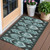 3' X 5' Teal Blue Aqua And Charcoal Southwestern Washable Indoor Outdoor Area Rug