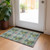 2' X 3' Blue and Green Floral Medallion Washable Non Skid Indoor Outdoor Area Rug