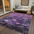 5' X 8' Purple Eggplant And Lavender Floral Washable Indoor Outdoor Area Rug