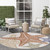 5' Ivory Yellow Orange And Green Round Starfish Indoor Outdoor Area Rug