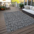 5' X 8' Gray Charcoal And Silver Floral Washable Indoor Outdoor Area Rug Transitional Style - Gray, Charcoal, Silver Color