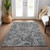 5' X 8' Gray Charcoal And Ivory Paisley Washable Indoor Outdoor Area Rug