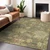 5' X 8' Artichoke Green Coral And Brown Floral Washable Indoor Outdoor Area Rug