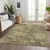 5' X 8' Artichoke Green Coral And Brown Floral Washable Indoor Outdoor Area Rug
