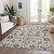 5' X 8' Ivory Beige And Taupe Oriental Washable Indoor Outdoor Area Rug