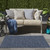 3' X 5' Navy Blue And Ivory Geometric Indoor Outdoor Area Rug