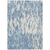 3' X 5' Denim Blue And Ivory Abstract Washable Indoor Outdoor Area Rug