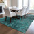 3' X 5' Teal Blue Aqua And Gray Abstract Washable Indoor Outdoor Area Rug Transitional Style - Teal Blue, Aqua, Gray Color