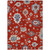 3' X 5' Red Gray And Taupe Floral Washable Indoor Outdoor Area Rug