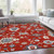 3' X 5' Red Gray And Taupe Floral Washable Indoor Outdoor Area Rug