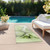 8' Runner Green Abstract Washable Non Skid Indoor Outdoor Runner Rug Transitional Style - Green Color
