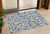 3' X 5' Beige And Blue Geometric Washable Indoor Outdoor Area Rug