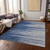 5' X 8' Navy Blue Gray And Ivory Striped Washable Indoor Outdoor Area Rug Transitional Style - Navy Blue, Gray, Ivory Color