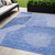 5' X 8' Navy Blue And Denim Blue Abstract Washable Indoor Outdoor Area Rug Transitional Style - Navy Blue, Denim Blue Color