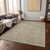 5' X 8' Beige Taupe And Brown Floral Washable Indoor Outdoor Area Rug