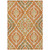 3' X 5' Orange Peach And Ivory Floral Washable Indoor Outdoor Area Rug