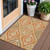 3' X 5' Orange Peach And Ivory Floral Washable Indoor Outdoor Area Rug