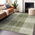 3' X 5' Artichoke Green Brown And Ivory Plaid Washable Indoor Outdoor Area Rug