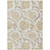5' X 8' Ivory Beige And Gold Floral Washable Indoor Outdoor Area Rug