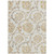 5' X 8' Ivory Beige And Gold Floral Washable Indoor Outdoor Area Rug
