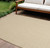 6' X 9' Natural And Ivory Geometric Indoor Outdoor Area Rug