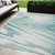 5' X 8' Teal Blue And Ivory Abstract Washable Indoor Outdoor Area Rug Transitional Style - Teal Blue, Ivory Color