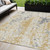 5' X 8' Gold And Ivory Abstract Washable Indoor Outdoor Area Rug - 880016702972