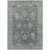 5' X 8' Fern Green And Denim Blue Floral Washable Indoor Outdoor Area Rug