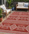 5' X 8' Red And Ivory Southwestern Washable Indoor Outdoor Area Rug