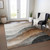 5' X 8' Khaki Black And Terra Cotta Abstract Washable Indoor Outdoor Area Rug