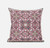 18" X 18" Pink Green Paisley Blown Seam Suede Throw Pillow