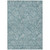 5' X 8' Teal Blue And Ivory Floral Washable Indoor Outdoor Area Rug Transitional Style - Teal Blue, Ivory Color