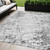 5' X 8' Black White And Gray Abstract Washable Indoor Outdoor Area Rug