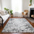 5' X 8' Black White And Gray Abstract Washable Indoor Outdoor Area Rug