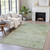 3' X 5' Artichoke Green And Ivory Abstract Washable Indoor Outdoor Area Rug - Artichoke Green, Ivory