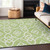 3' X 5' Artichoke Green And Ivory Trellis Washable Indoor Outdoor Area Rug