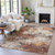 5' X 8' Rust And Beige Abstract Washable Indoor Outdoor Area Rug - Rust, Beige