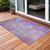 3' X 5' Purple Abstract Washable Non Skid Indoor Outdoor Area Rug Transitional Style - Purple Color