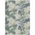 5' X 8' Artichoke Green Lavender And Ivory Botanical Leaves Washable Indoor Outdoor Area Rug