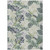 5' X 8' Artichoke Green Lavender And Ivory Botanical Leaves Washable Indoor Outdoor Area Rug