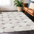 5' X 8' Lavender Beige And Ivory Abstract Washable Indoor Outdoor Area Rug