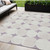 5' X 8' Lavender Beige And Ivory Abstract Washable Indoor Outdoor Area Rug