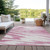 3' X 5' Blush And Ivory Abstract Washable Indoor Outdoor Area Rug